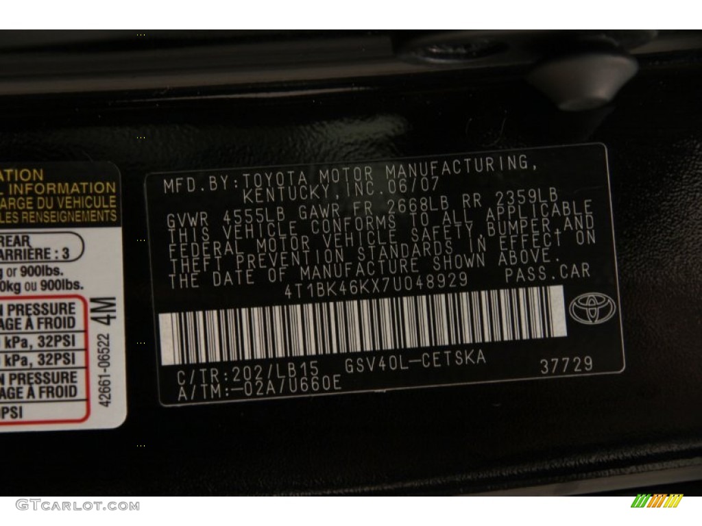 2007 Camry SE V6 - Black / Dark Charcoal photo #18