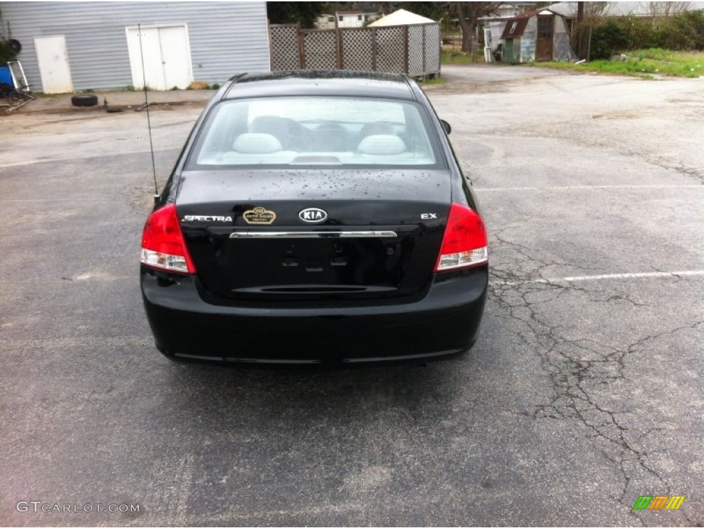 2008 Spectra EX Sedan - Black / Beige photo #3