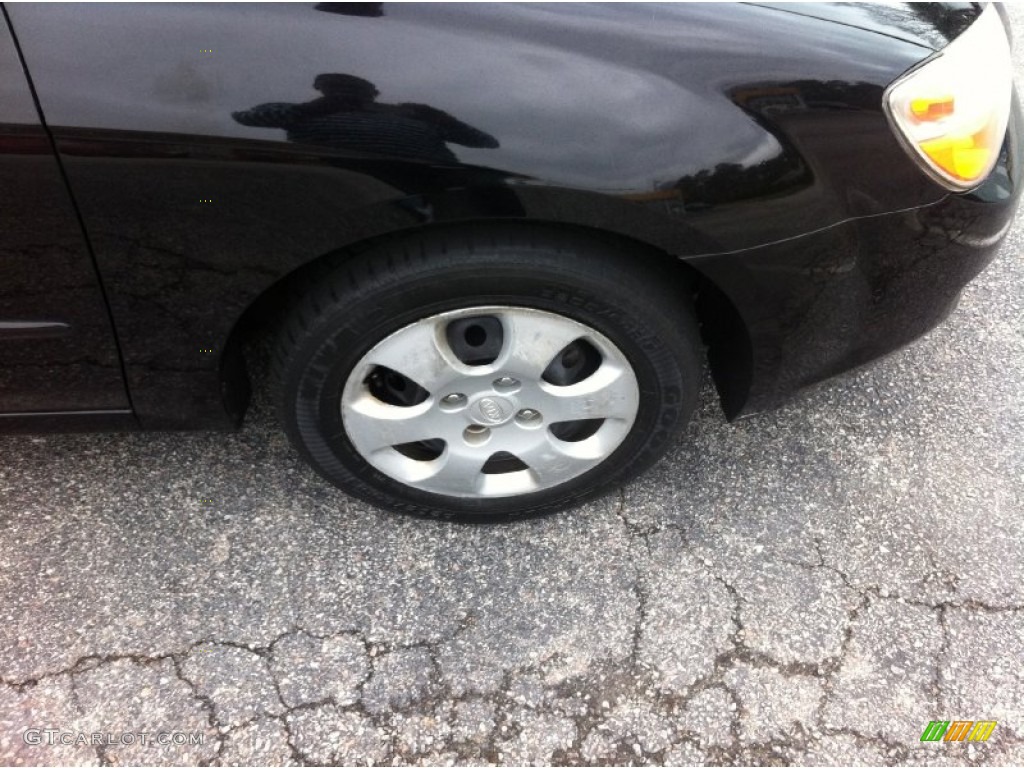 2008 Spectra EX Sedan - Black / Beige photo #5