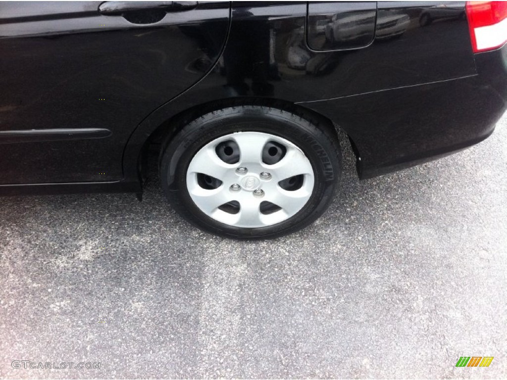 2008 Spectra EX Sedan - Black / Beige photo #7