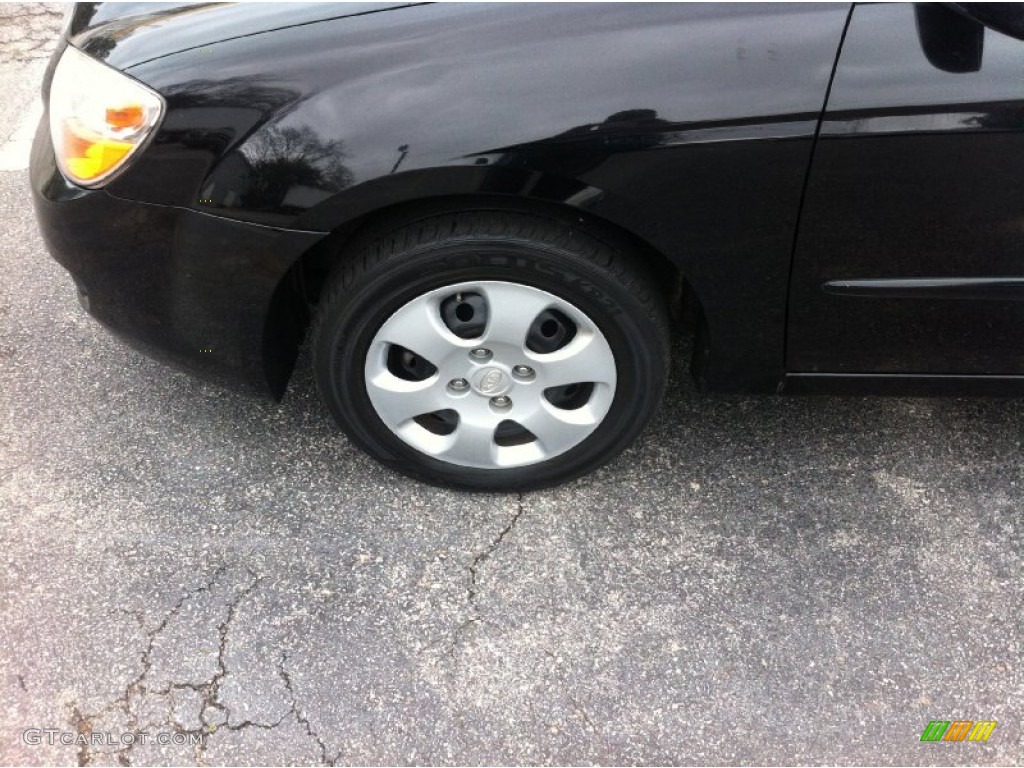 2008 Spectra EX Sedan - Black / Beige photo #8