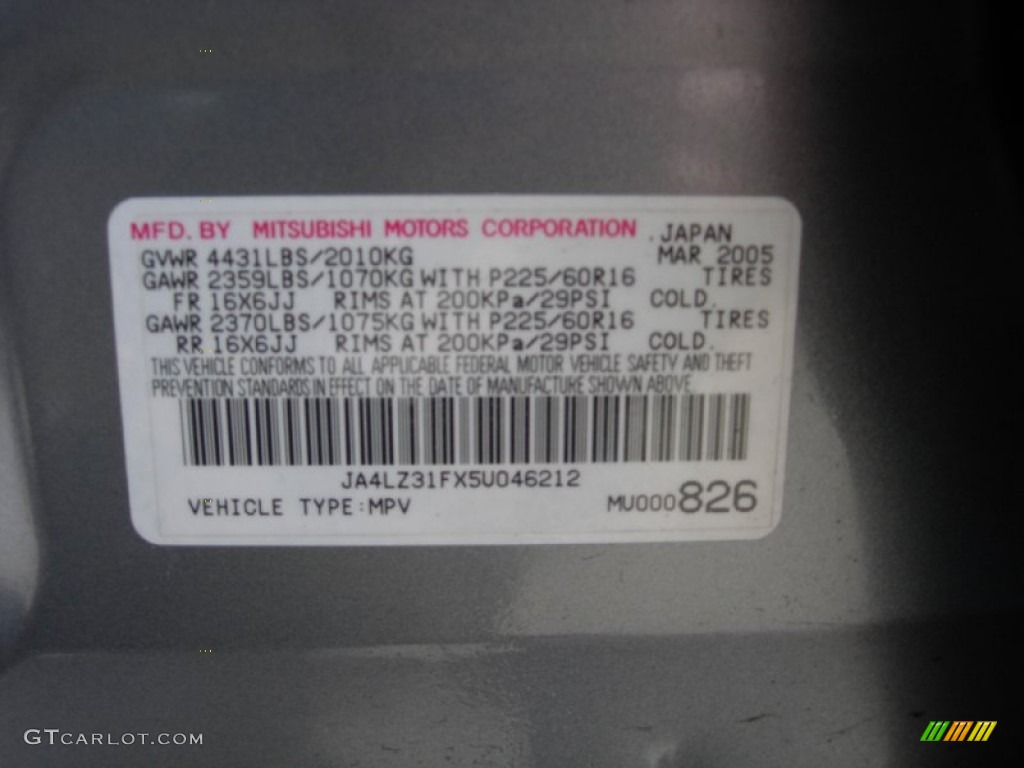 2005 Outlander LS AWD - Graphite Gray / Charcoal photo #25