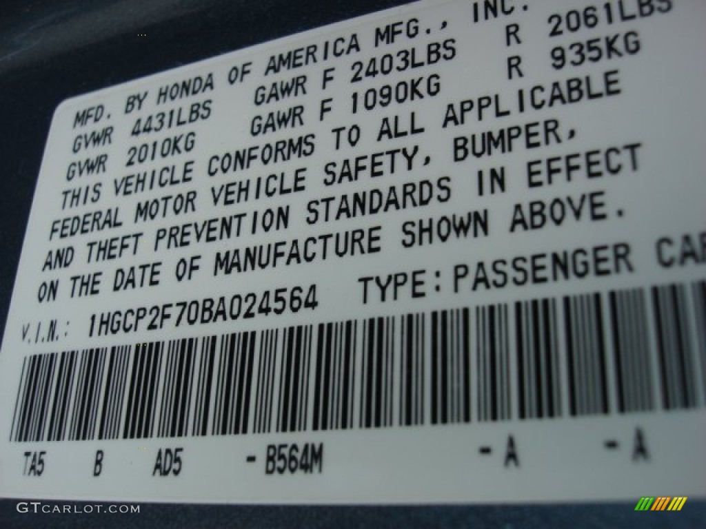 2011 Accord EX Sedan - Celestial Blue Metallic / Black photo #23