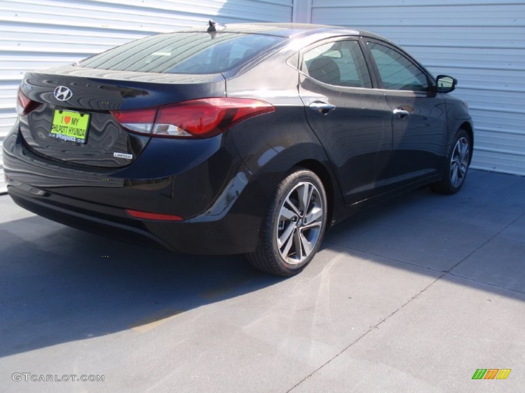 2014 Elantra Limited Sedan - Black / Black photo #4