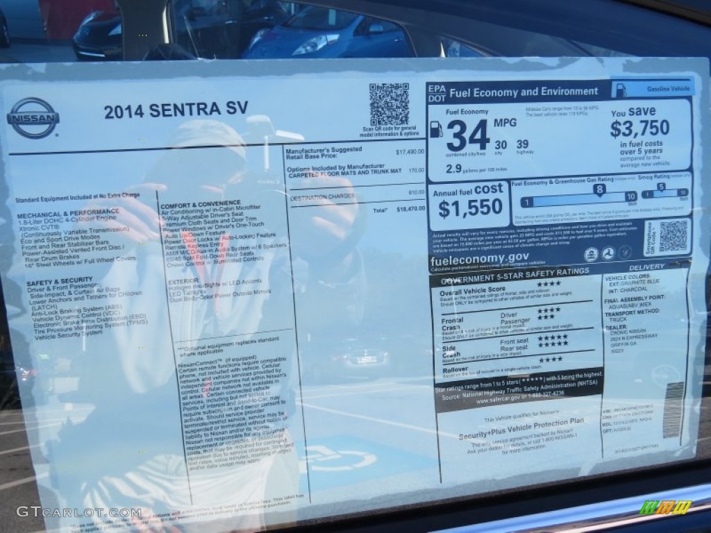 2014 Sentra SV - Graphite Blue / Charcoal photo #12