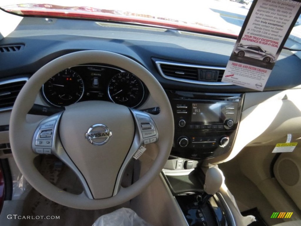 2014 Nissan Rogue S Almond Dashboard Photo #91419716