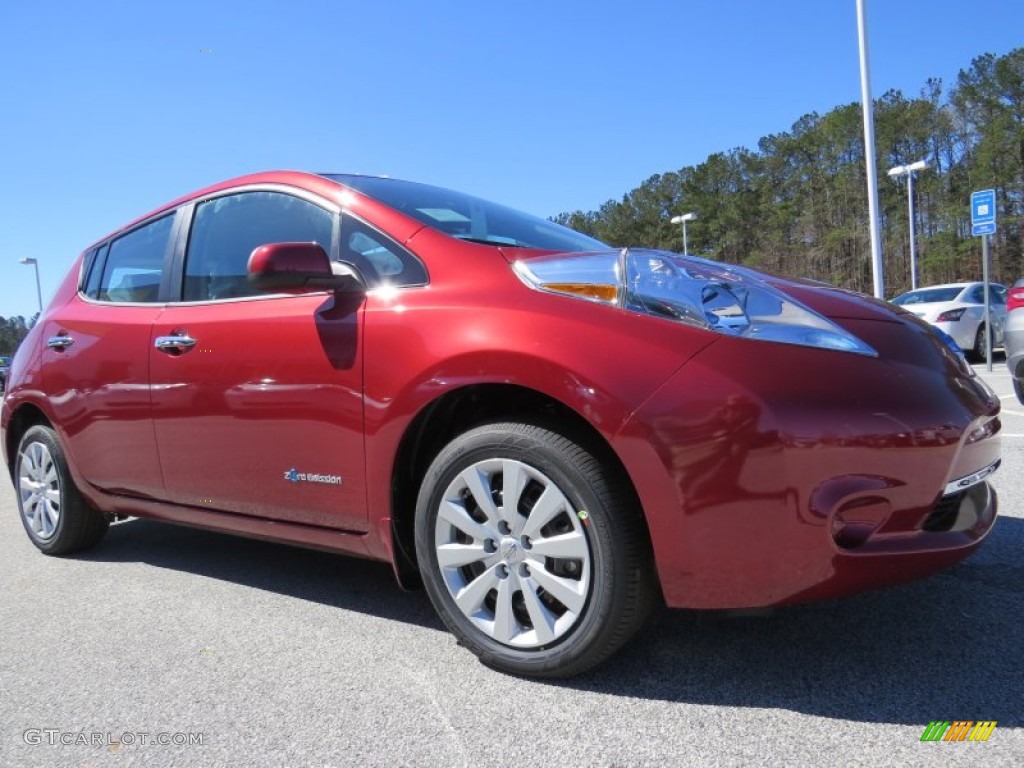 Cayenne Red 2014 Nissan LEAF S Exterior Photo #91423163