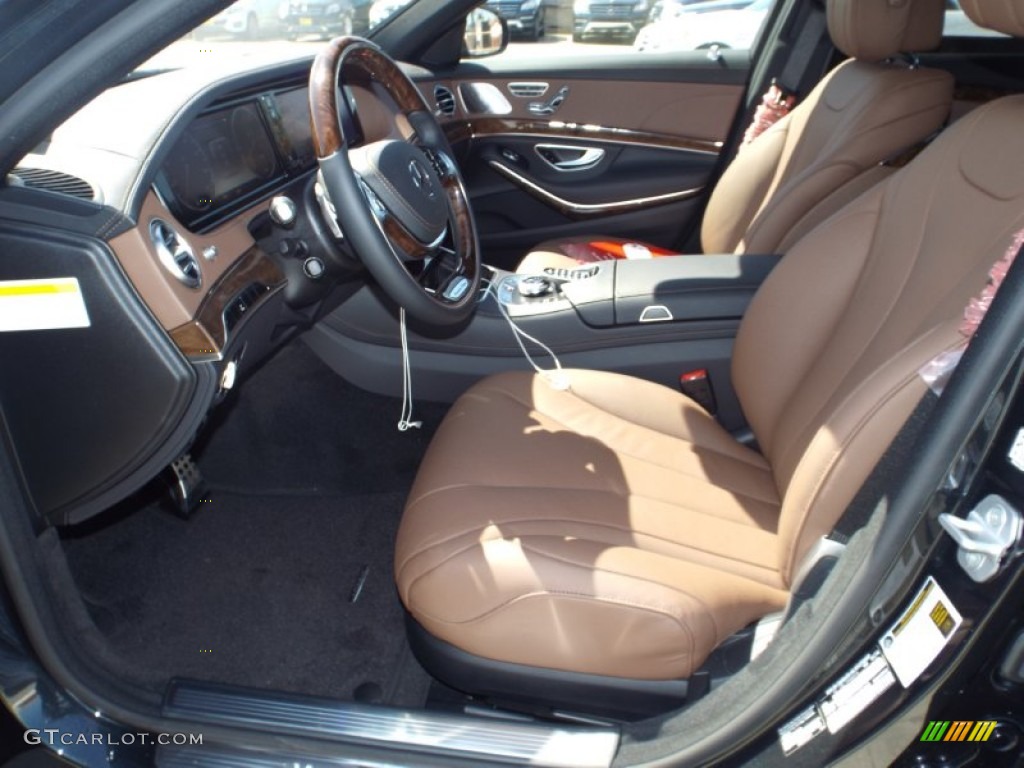 Nut Brown/Black Interior 2014 Mercedes-Benz S 550 Sedan Photo #91425647