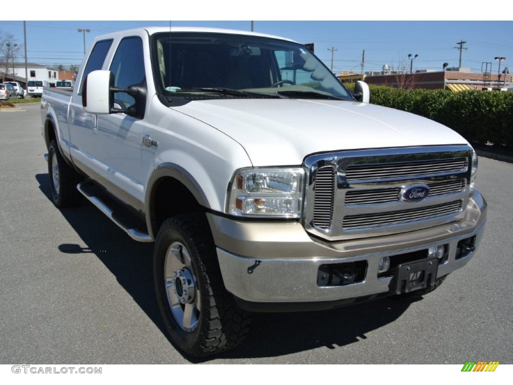 2006 F250 Super Duty King Ranch Crew Cab 4x4 - Oxford White / Castano Brown Leather photo #2