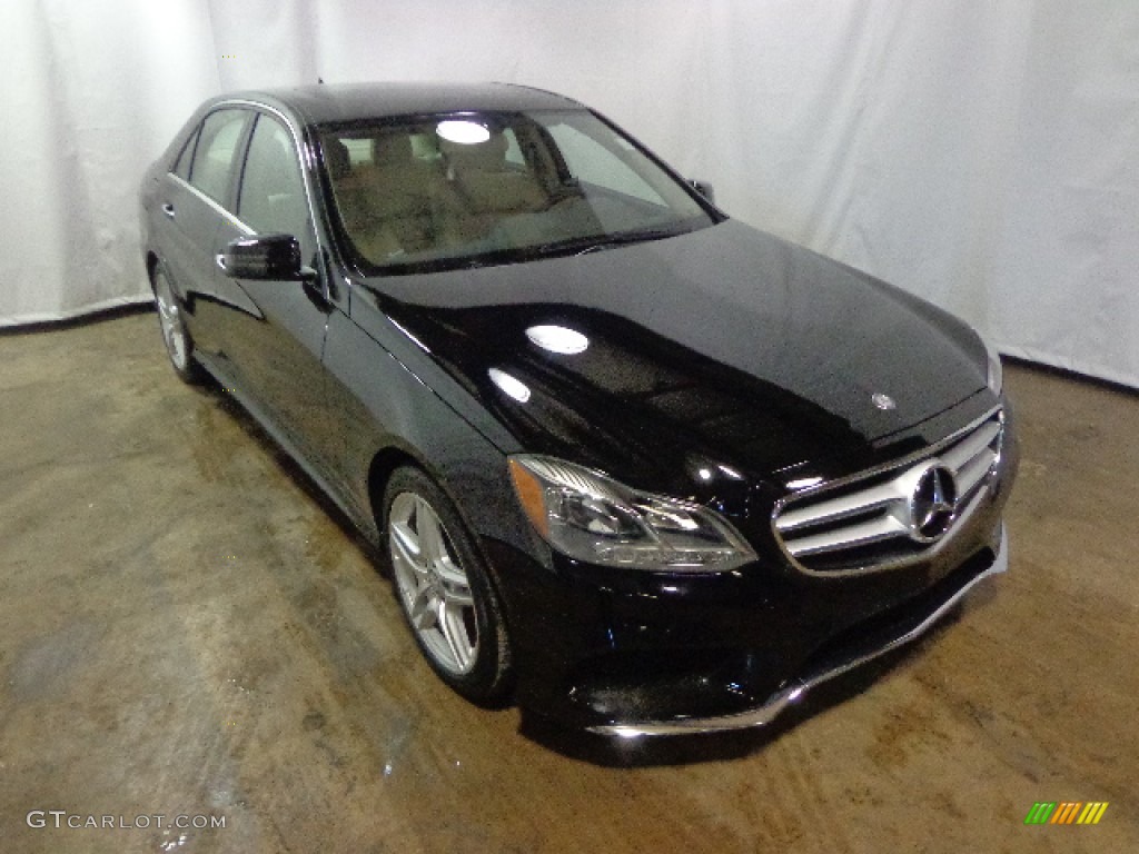 2014 E 350 4Matic Sport Sedan - Black / Silk Beige/Espresso Brown photo #1