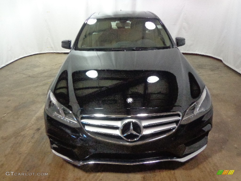 2014 E 350 4Matic Sport Sedan - Black / Silk Beige/Espresso Brown photo #2