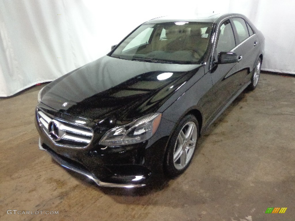 2014 E 350 4Matic Sport Sedan - Black / Silk Beige/Espresso Brown photo #3