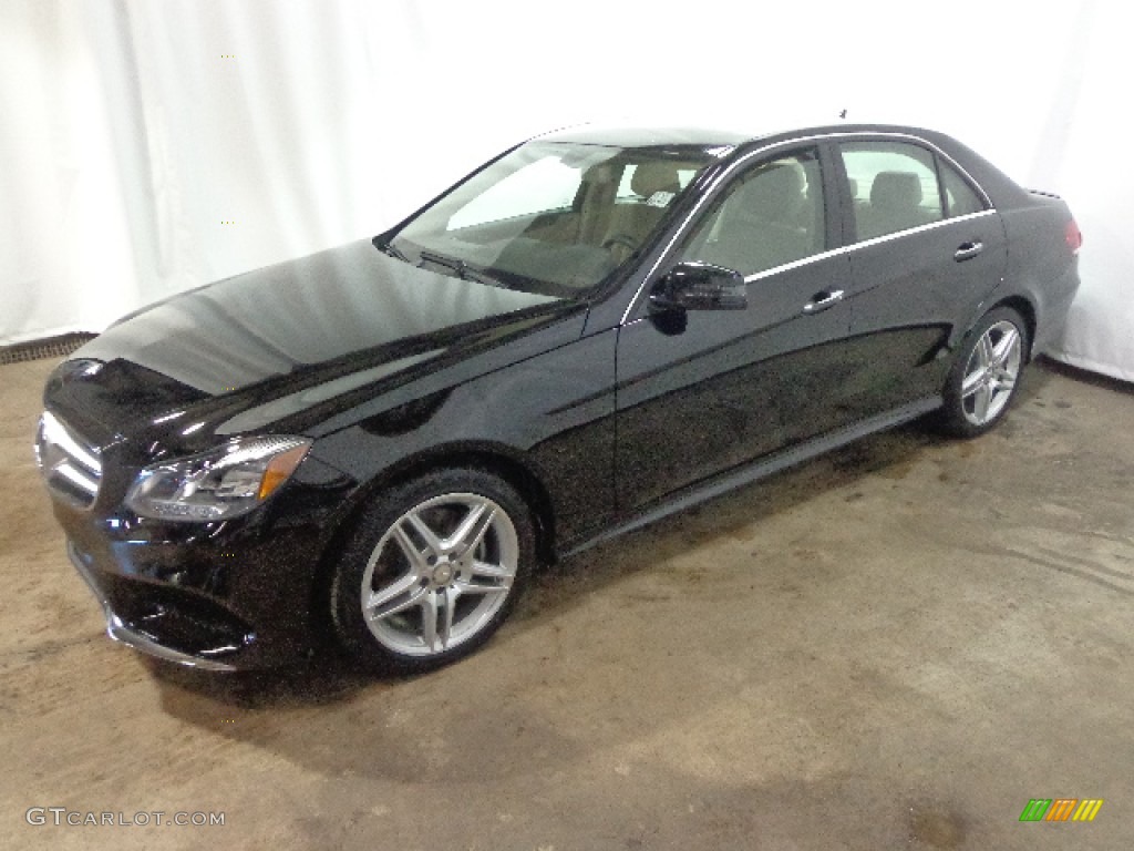 2014 E 350 4Matic Sport Sedan - Black / Silk Beige/Espresso Brown photo #4