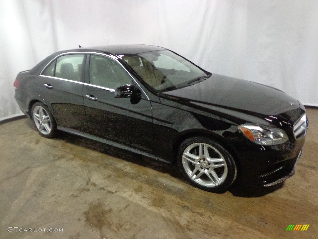 2014 E 350 4Matic Sport Sedan - Black / Silk Beige/Espresso Brown photo #11