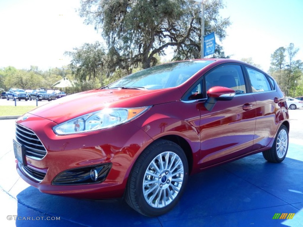 2014 Fiesta Titanium Hatchback - Ruby Red / Charcoal Black photo #1