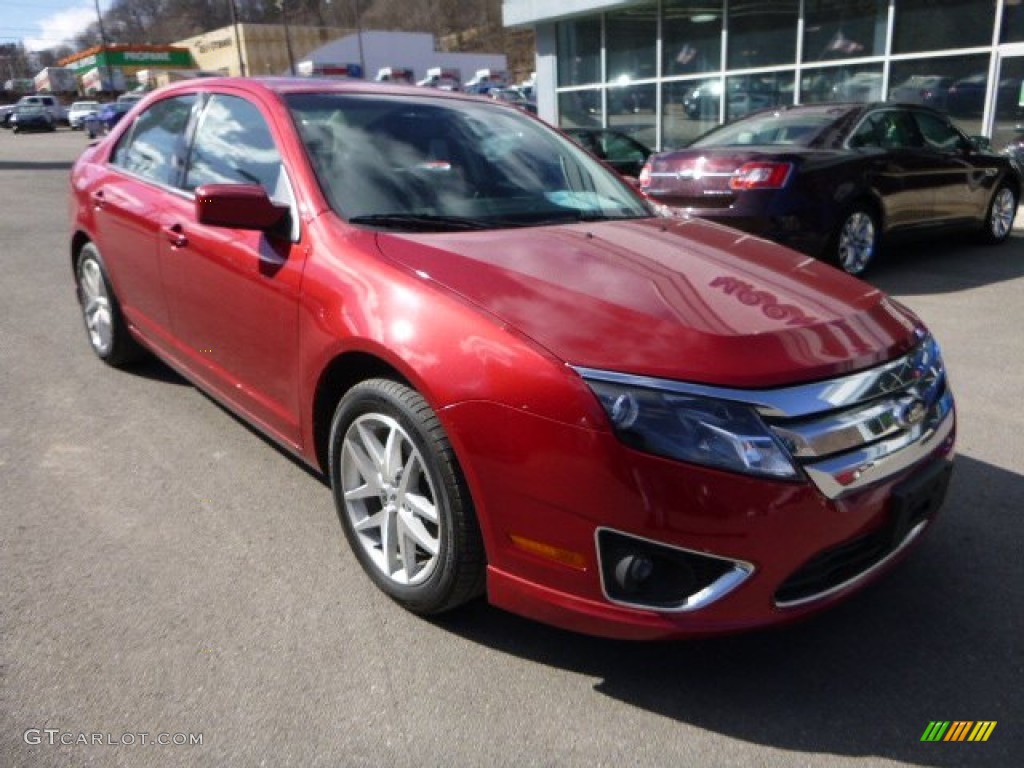 2012 Fusion SEL - Red Candy Metallic / Charcoal Black photo #8