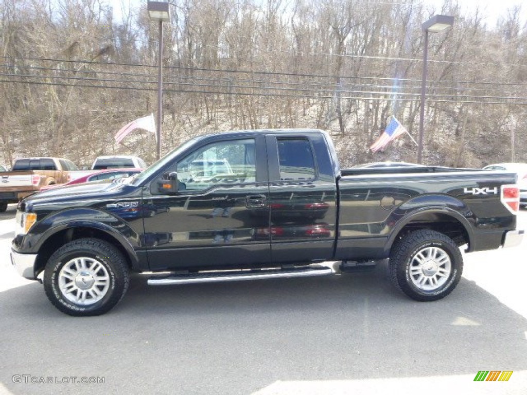 2010 F150 Lariat SuperCab 4x4 - Tuxedo Black / Tan photo #5