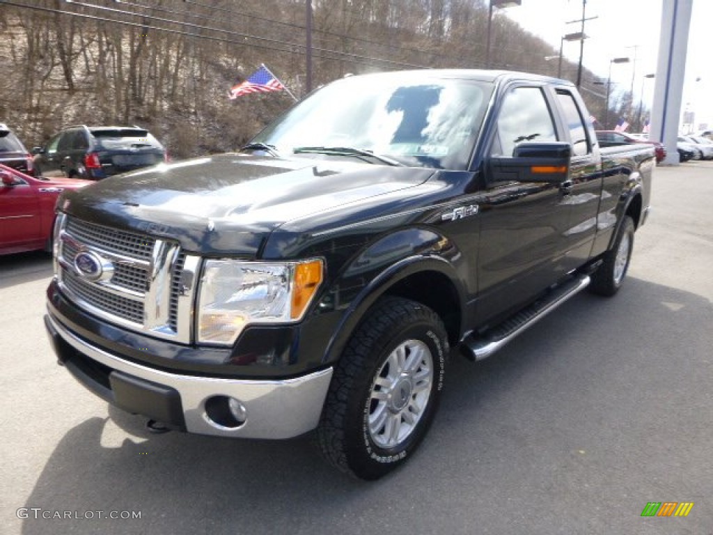 2010 F150 Lariat SuperCab 4x4 - Tuxedo Black / Tan photo #6