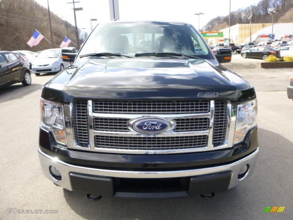 2010 F150 Lariat SuperCab 4x4 - Tuxedo Black / Tan photo #7