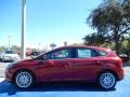 2014 Ruby Red Ford Focus Titanium Hatchback  photo #2