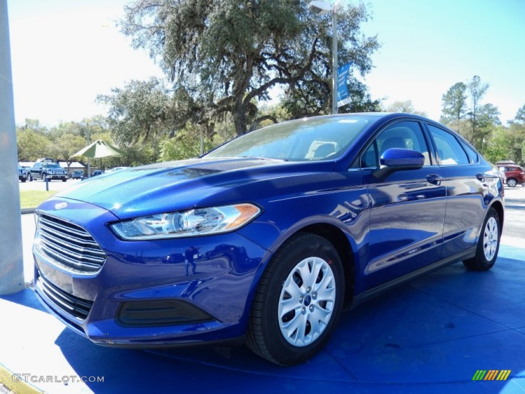 Deep Impact Blue 2014 Ford Fusion S Exterior Photo #91434317
