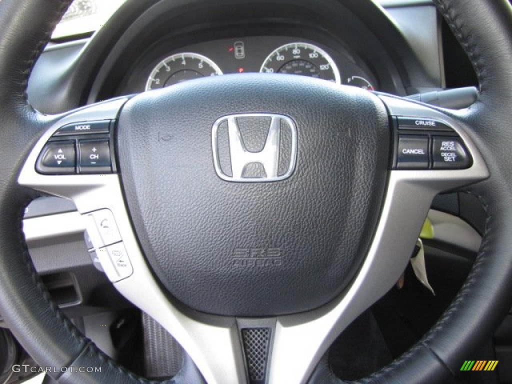2009 Honda Accord EX-L V6 Coupe Black Steering Wheel Photo #91436804