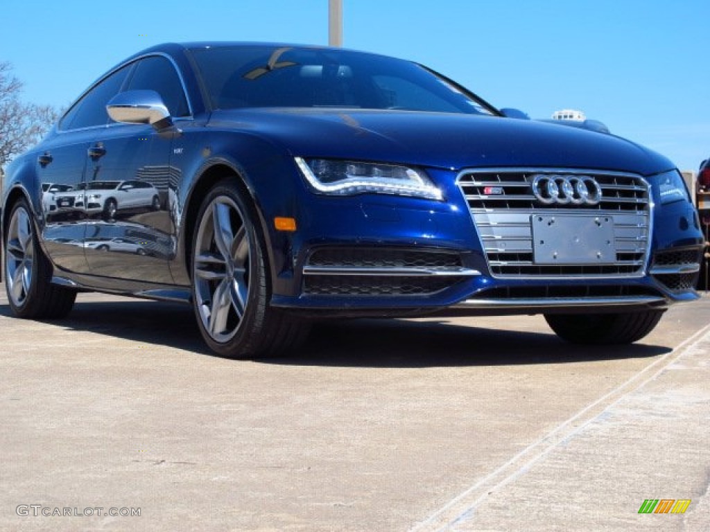 2013 S7 4.0 TFSI quattro - Estoril Blue Crystal / Black Valcona leather with diamond stitching photo #1