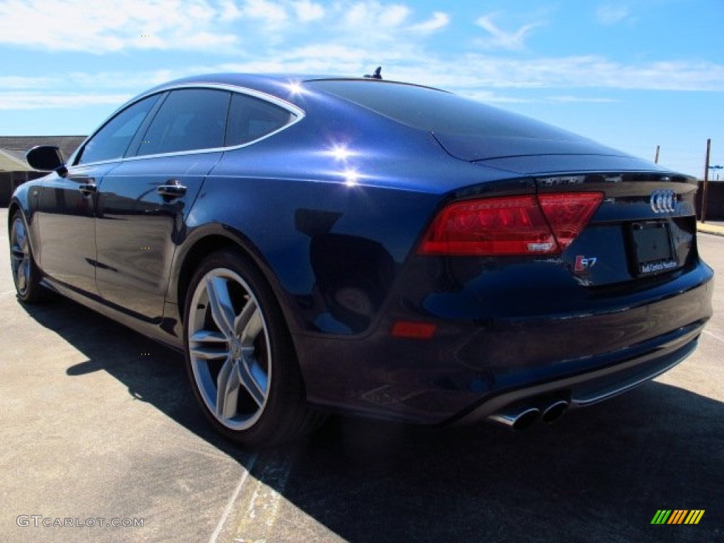2013 S7 4.0 TFSI quattro - Estoril Blue Crystal / Black Valcona leather with diamond stitching photo #4