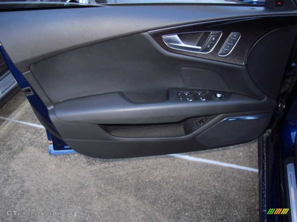 2013 Audi S7 4.0 TFSI quattro Black Valcona leather with diamond stitching Door Panel Photo #91437341