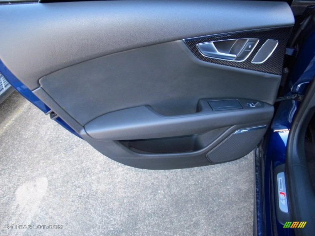 2013 Audi S7 4.0 TFSI quattro Black Valcona leather with diamond stitching Door Panel Photo #91437383
