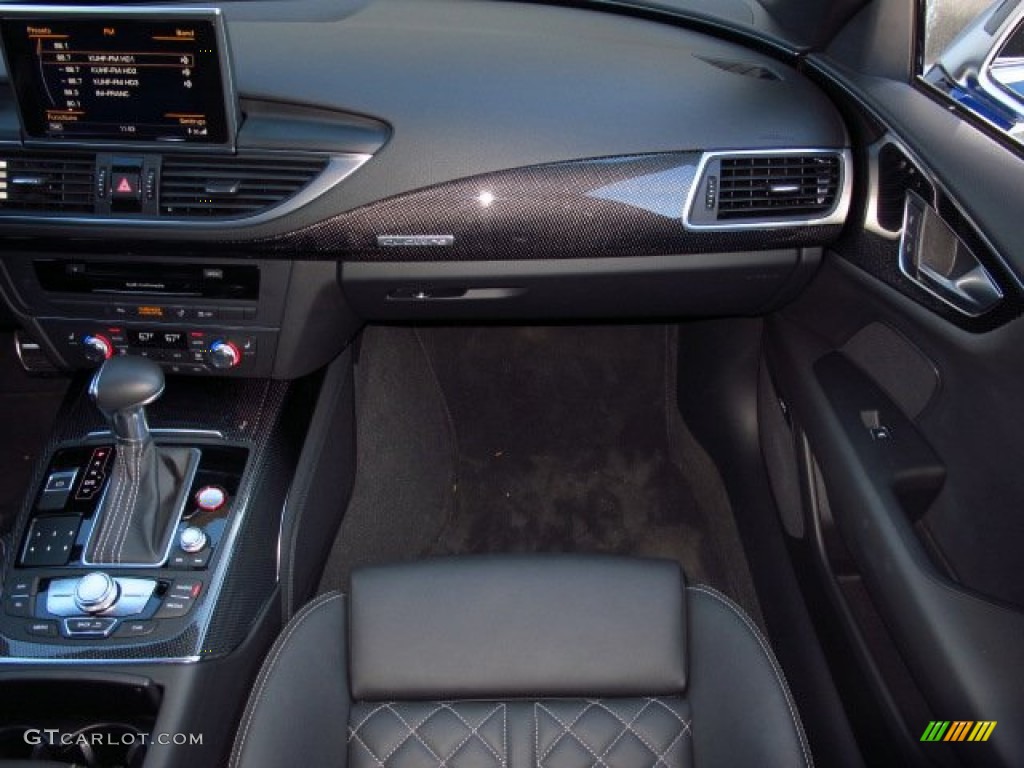 2013 Audi S7 4.0 TFSI quattro Black Valcona leather with diamond stitching Dashboard Photo #91437521