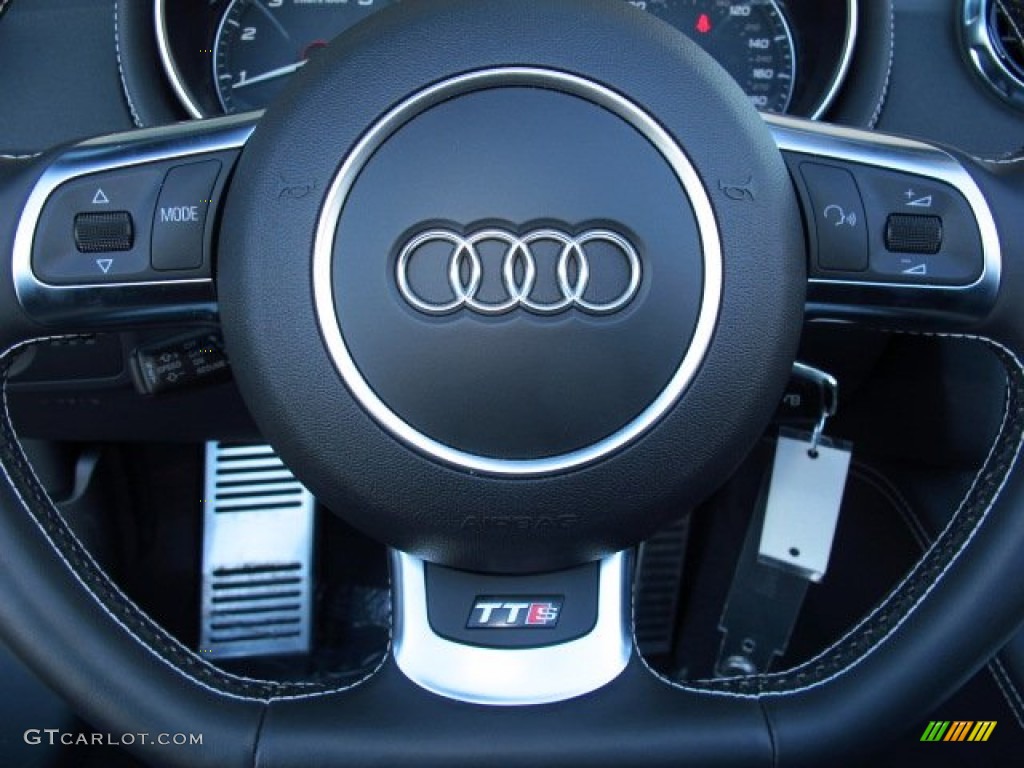 2013 Audi TT S 2.0T quattro Roadster Black Steering Wheel Photo #91438322