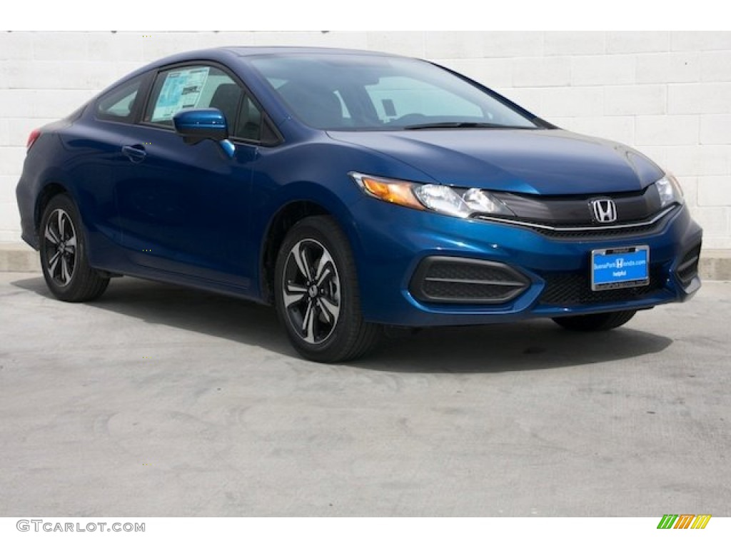 2014 Civic EX Coupe - Dyno Blue Pearl / Gray photo #1