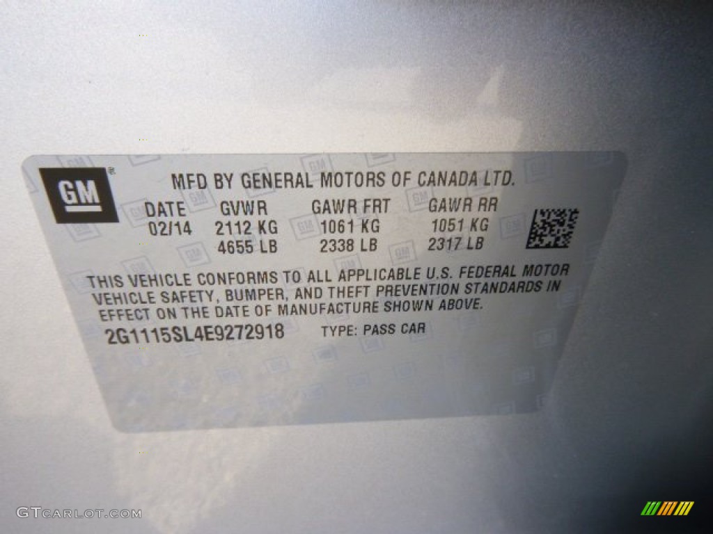 2014 Impala LT - Silver Ice Metallic / Jet Black photo #20