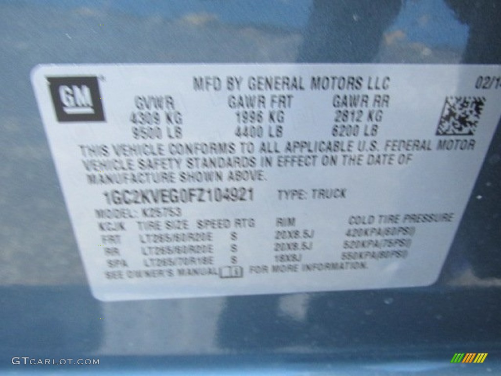 2015 Silverado 2500HD LT Double Cab 4x4 - Blue Granite Metallic / Jet Black photo #20