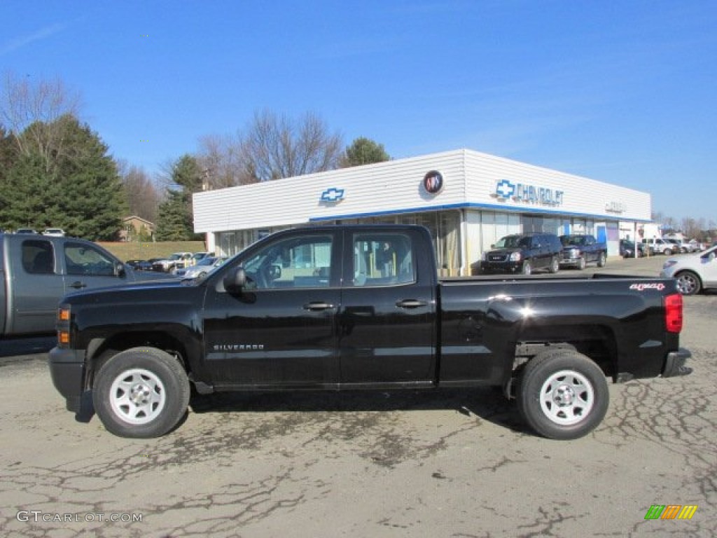 2014 Silverado 1500 WT Double Cab 4x4 - Black / Jet Black/Dark Ash photo #2