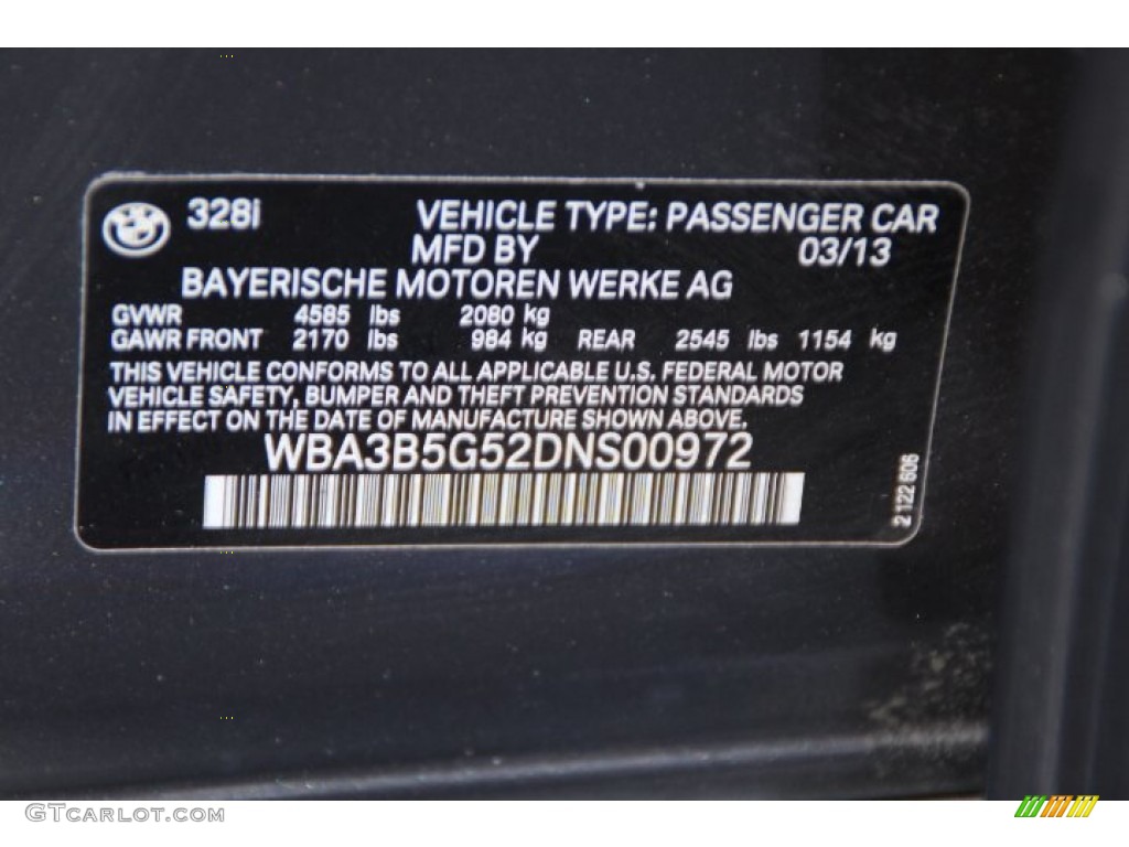 2013 3 Series 328i xDrive Sedan - Mineral Grey Metallic / Black photo #29