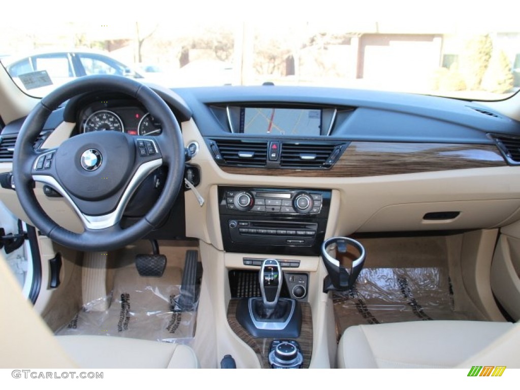 2014 BMW X1 xDrive28i Sand Beige Dashboard Photo #91474185