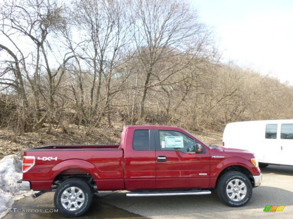 2014 F150 XLT SuperCab 4x4 - Ruby Red / Steel Grey photo #1