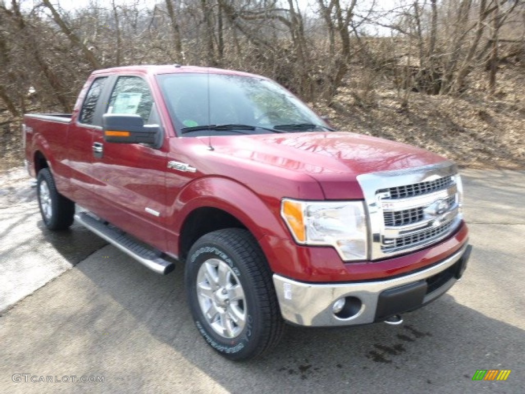 2014 F150 XLT SuperCab 4x4 - Ruby Red / Steel Grey photo #2