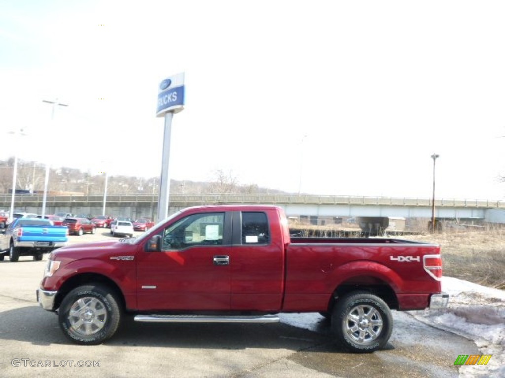 2014 F150 XLT SuperCab 4x4 - Ruby Red / Steel Grey photo #5