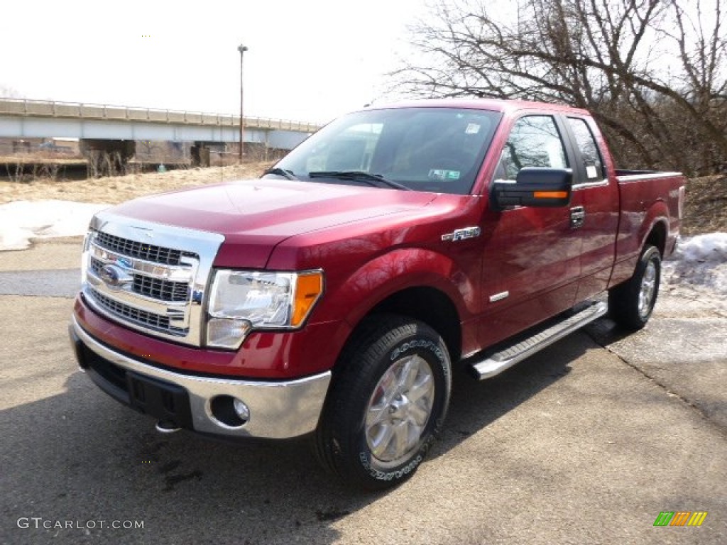 2014 F150 XLT SuperCab 4x4 - Ruby Red / Pale Adobe photo #4