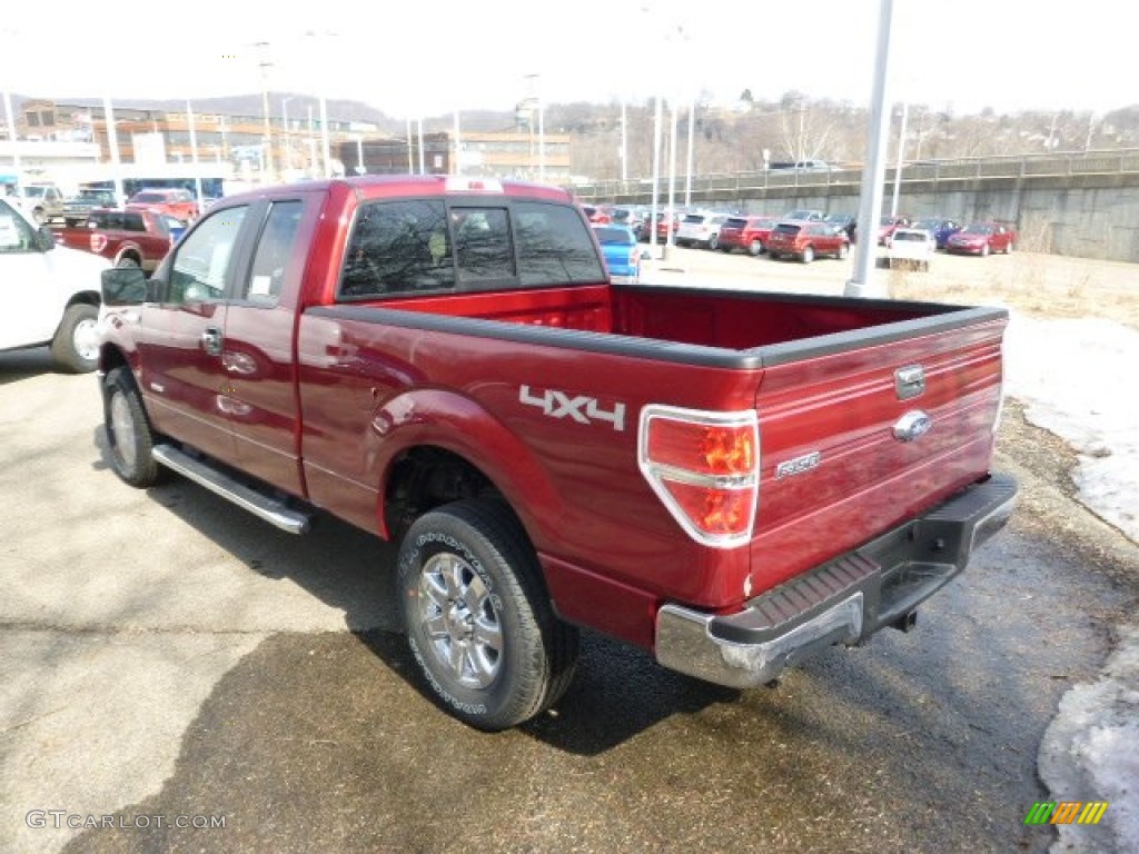 2014 F150 XLT SuperCab 4x4 - Ruby Red / Pale Adobe photo #6