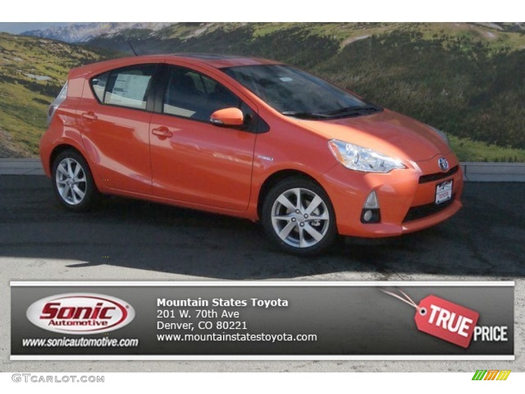 2014 Prius c Hybrid Four - Habanero / Black photo #1