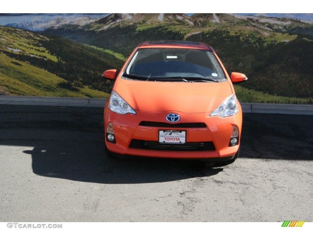 2014 Prius c Hybrid Four - Habanero / Black photo #2