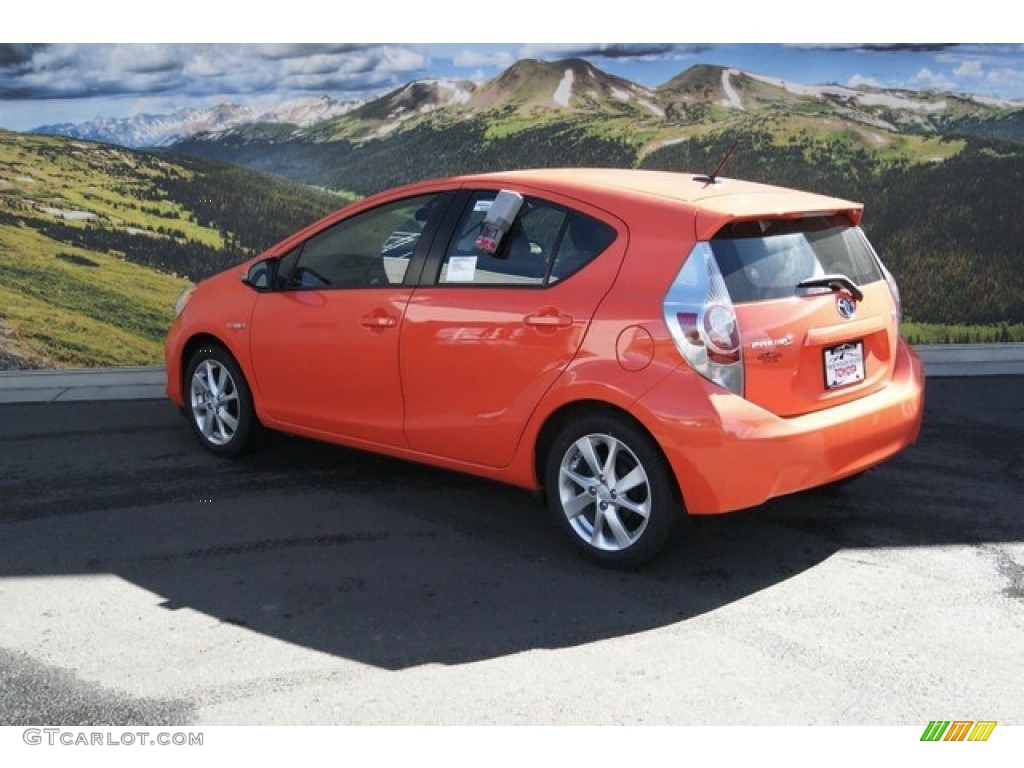 2014 Prius c Hybrid Four - Habanero / Black photo #3