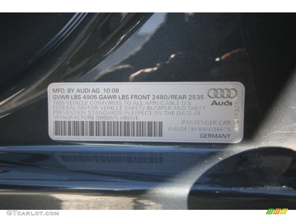 2009 A4 2.0T Premium quattro Sedan - Meteor Grey Pearl Effect / Black photo #29