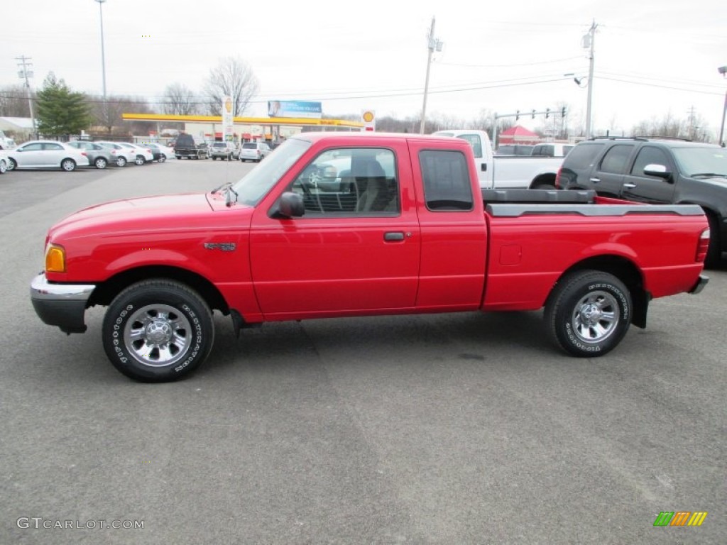Bright Red 2001 Ford Ranger XLT SuperCab Exterior Photo #91488241