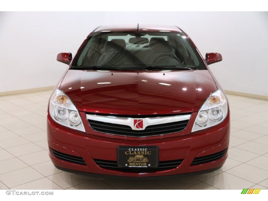 2009 Aura XE - Red Jewel Tintcoat / Gray photo #2
