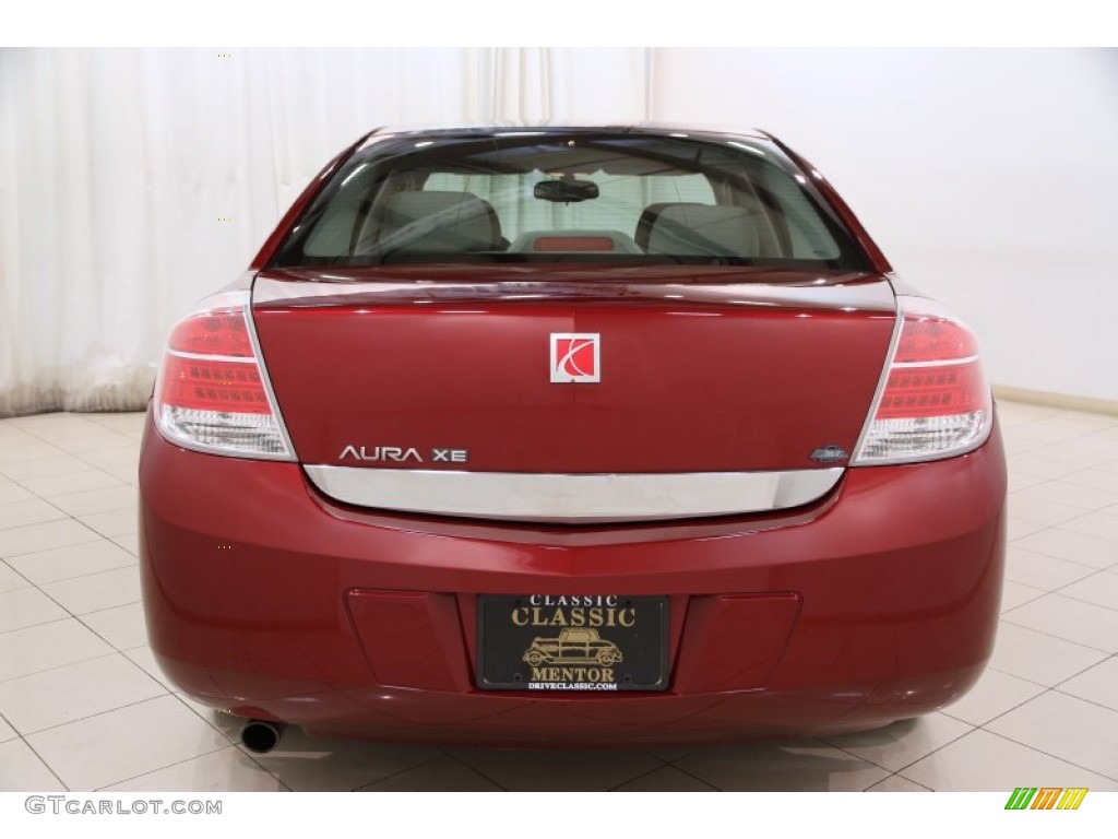 2009 Aura XE - Red Jewel Tintcoat / Gray photo #15